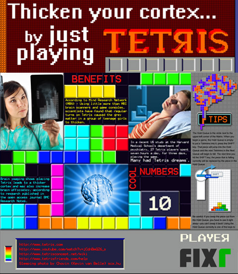 Thicken your cortex by just playing tetris