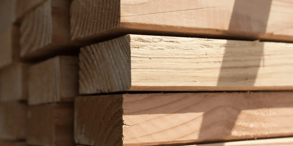 A stack of lumber