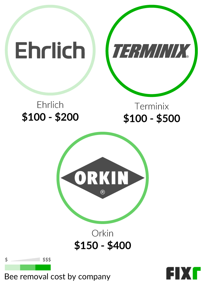 Average Cost of Ehrlich, Terminix, or Orkin Bee Removal Services