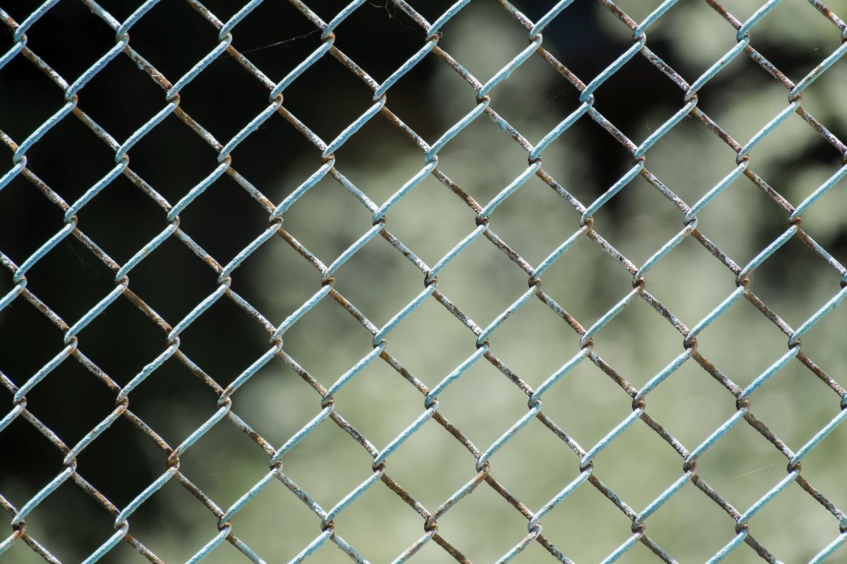 Rusty chain link fence