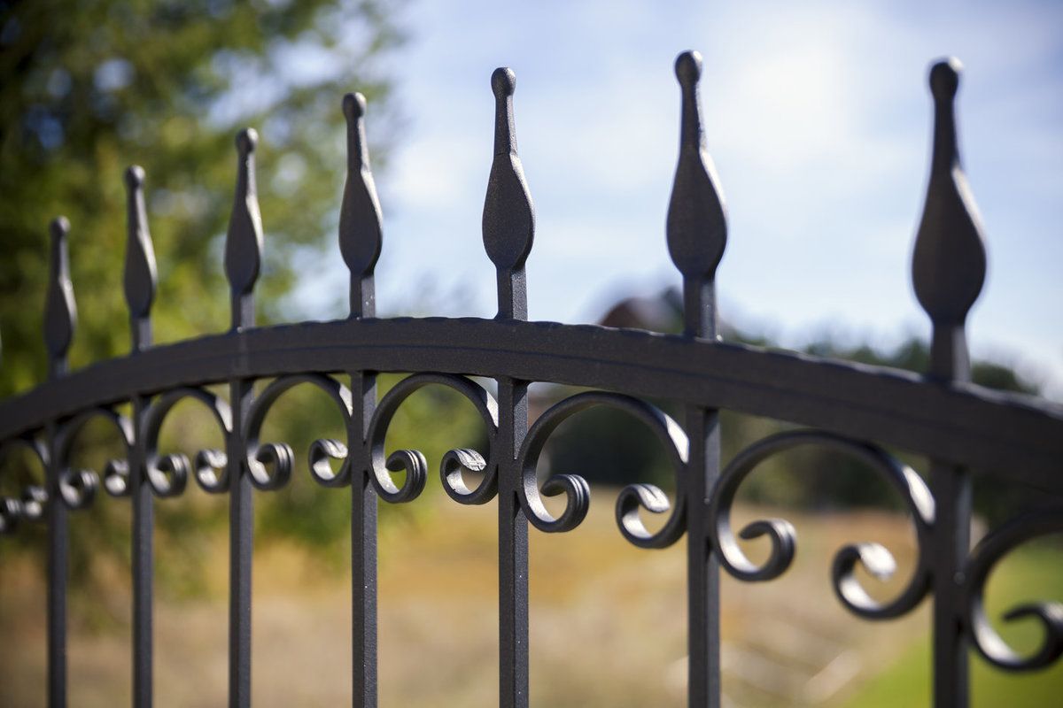 Wrought iron fence closee up