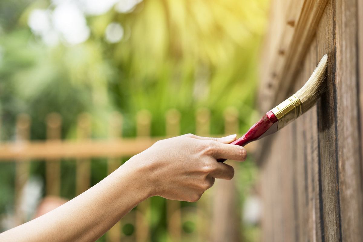 Professional Staining a Wooden Fence